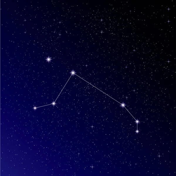 Constelația Berbec Cerul Nopții Fundal Albastru Închis — Vector de stoc