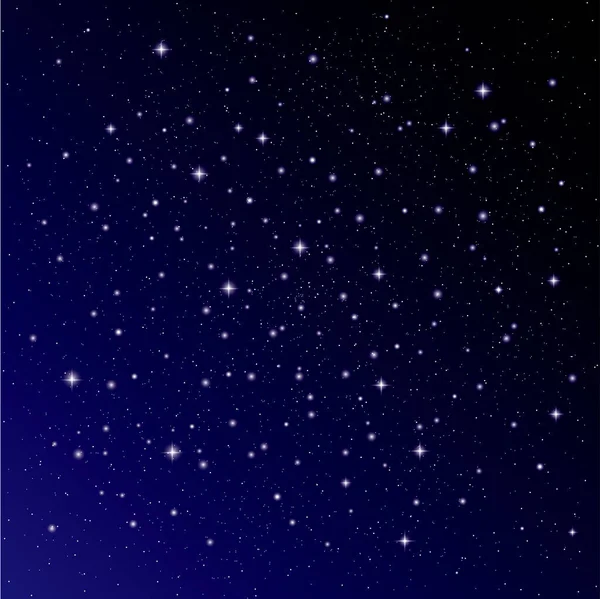 Étoiles Dans Ciel Nocturne Sur Fond Bleu Foncé — Image vectorielle