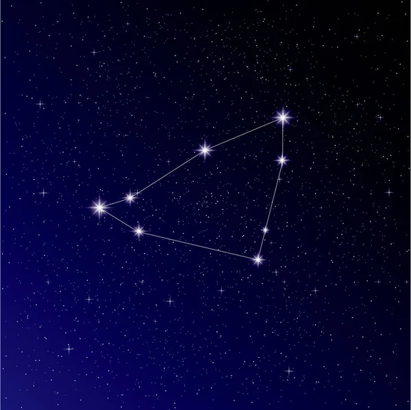 Constellation Capricorne Dans Ciel Nocturne Sur Fond Bleu Foncé — Image vectorielle