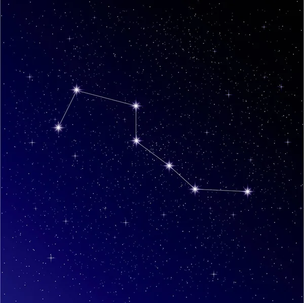 Sternbild Großer Wagen Nachthimmel Vor Dunkelblauem Hintergrund — Stockvektor