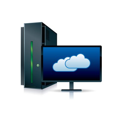 Vektör çizilmiş web sunucusu, beyaz arka plan üzerinde izole.