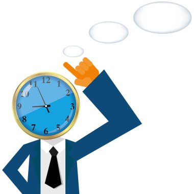 Konsept tasarımı zaman, işadamı'nın kafasına saat.