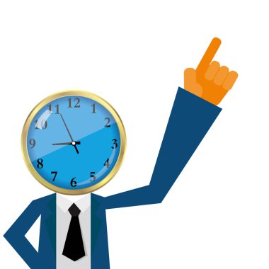 Konsept tasarımı zaman, işadamı'nın kafasına saat.