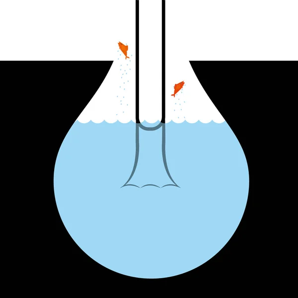 Grote Idee Concept Ontwerp Vis Lamp Combinatie — Stockvector