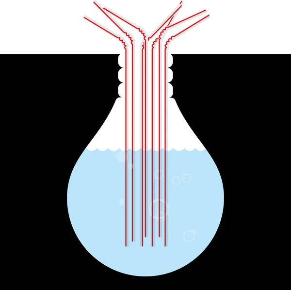 Stro Buis Ingevoegd Val Val Vorm Van Lamp — Stockvector