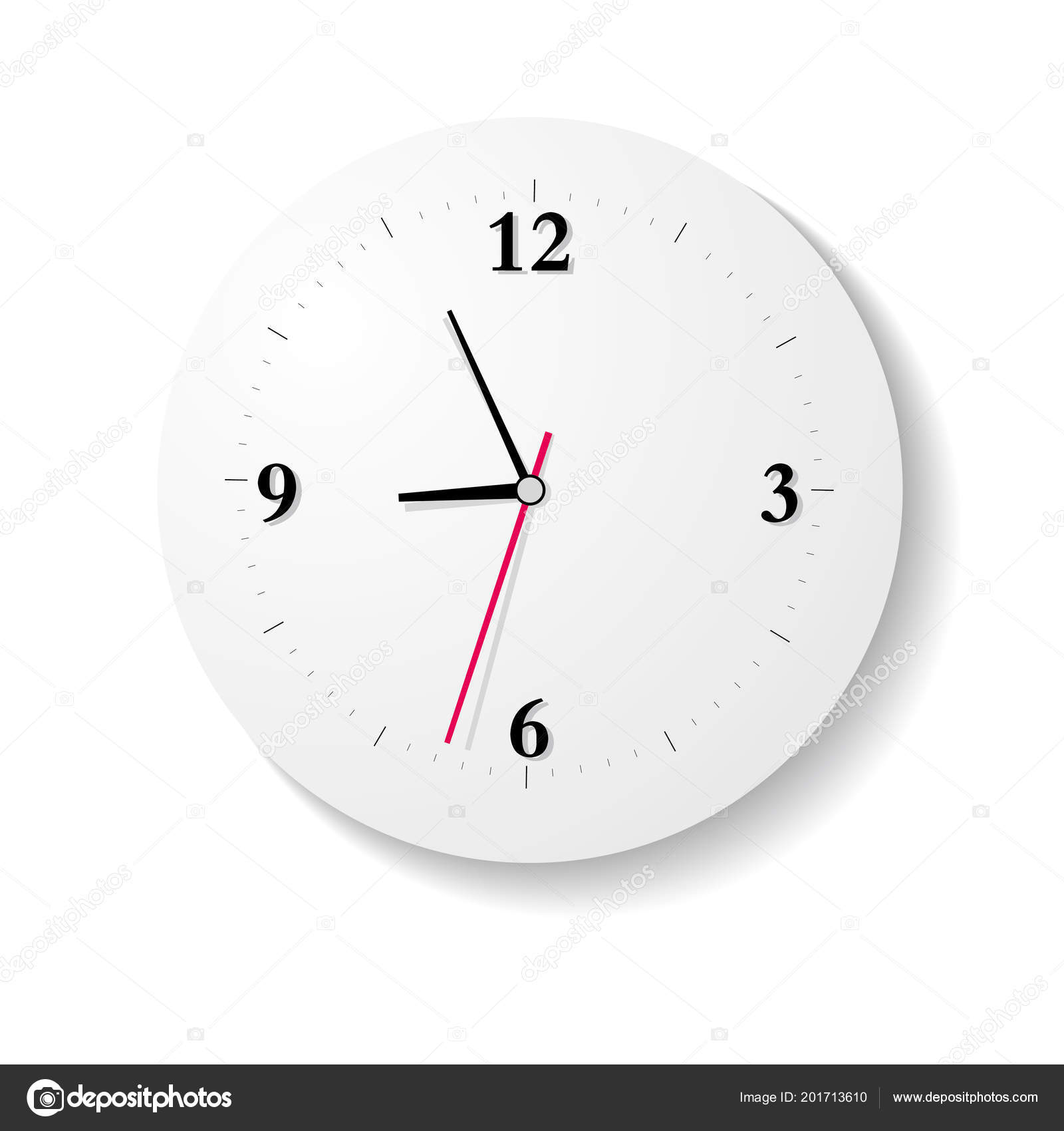 Vector Drawn Digital Clock Time Approaching Nine O'clock Stock Vector