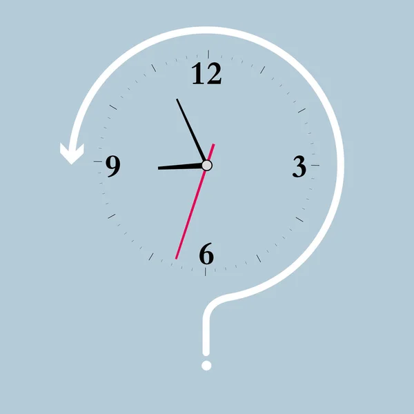 Horloge Numérique Vectorielle Dessinée Conception Simple Point Interrogation Flèche — Image vectorielle