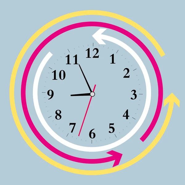 Horloge Numérique Vectorielle Dessinée Conception Symbole Flèche Simple — Image vectorielle