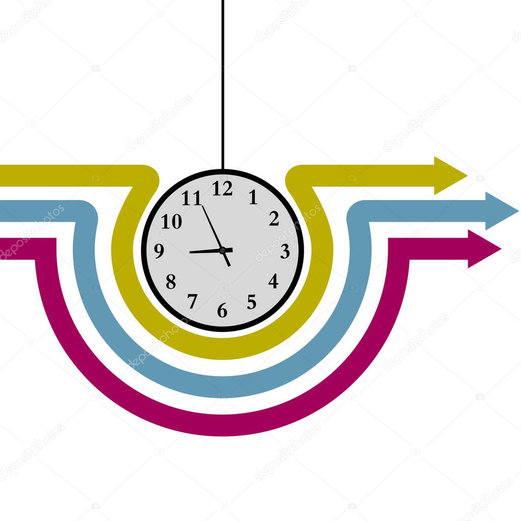 Vector drawn digital clock, time is approaching nine o'clock.