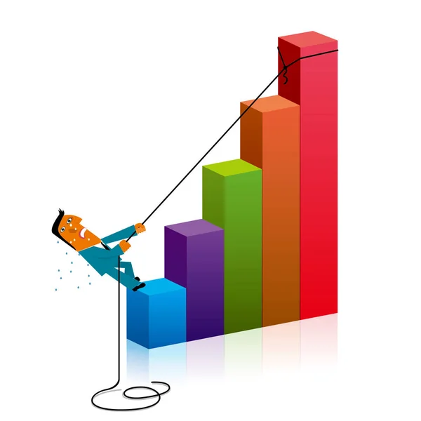 Business Design Konzept Geschäftsmann Klettern Balkendiagramm — Stockvektor