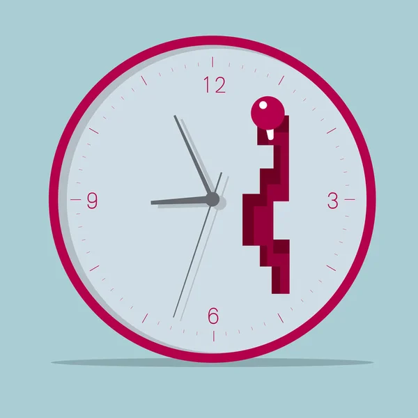 Conception Concept Temps Combinaison Boîte Vitesses Horloge Fond Est Bleu — Image vectorielle