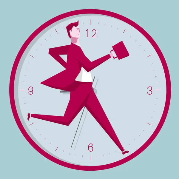 Businessman Runs Clock Background Blue Stock Vector Image by ©fandijki ...