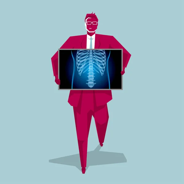 Orvosi Képalkotó Technológia Mellkasi Betegségek Háttérben Kék — Stock Vector