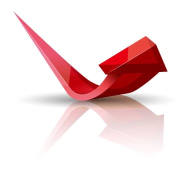 Ok sembolü kavramsal tasarımını, arka planı beyazdır.