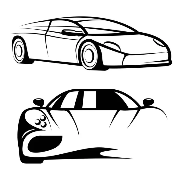 Vector Drawn Sports Car Isolated White Background — Stock Vector