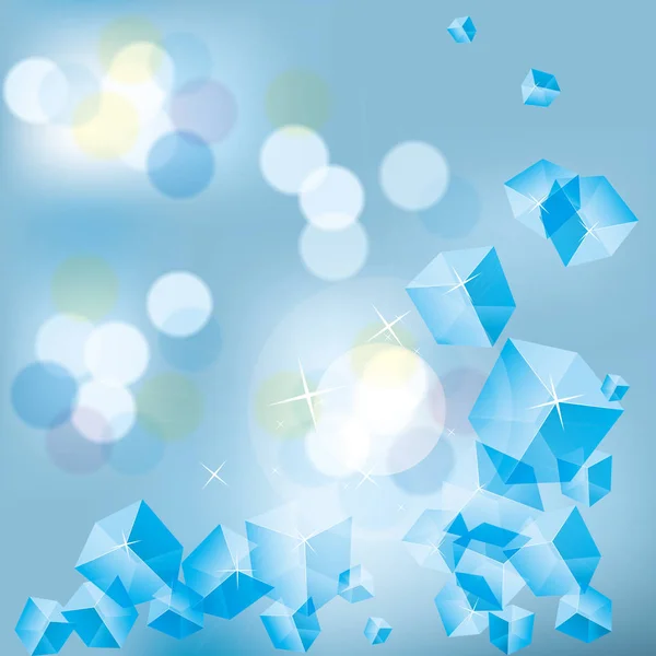 Elemento Abstracto Del Cubo Fondo Azul — Vector de stock
