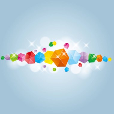 Soyut, küp, arka plan mavi geçer.