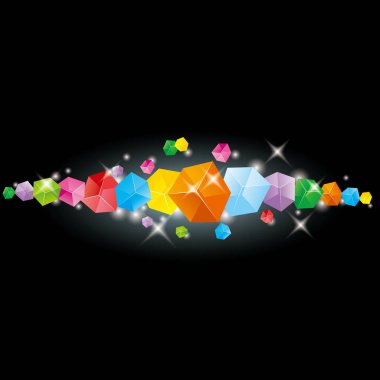 Soyut, küp, arka plan siyah geçer.