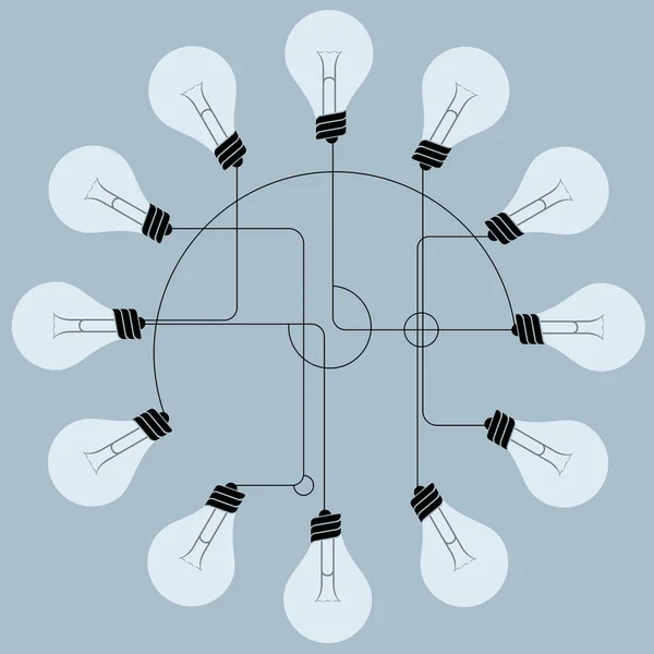 Conception Concept Ampoule Isolé Sur Fond Gris — Image vectorielle
