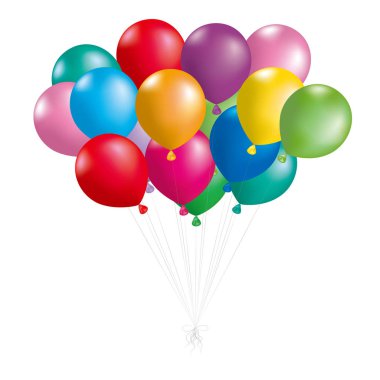 Beyaz arka plan üzerinde izole renkli balonlar.
