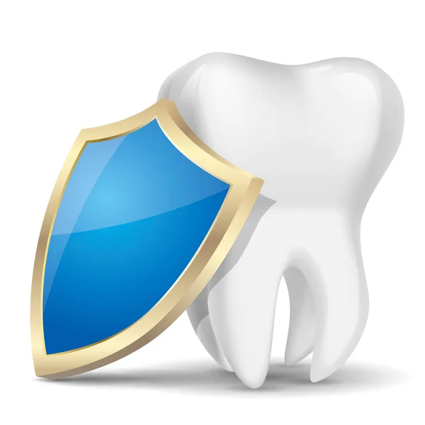 Proteger Salud Los Dientes Aislado Sobre Fondo Blanco — Vector de stock