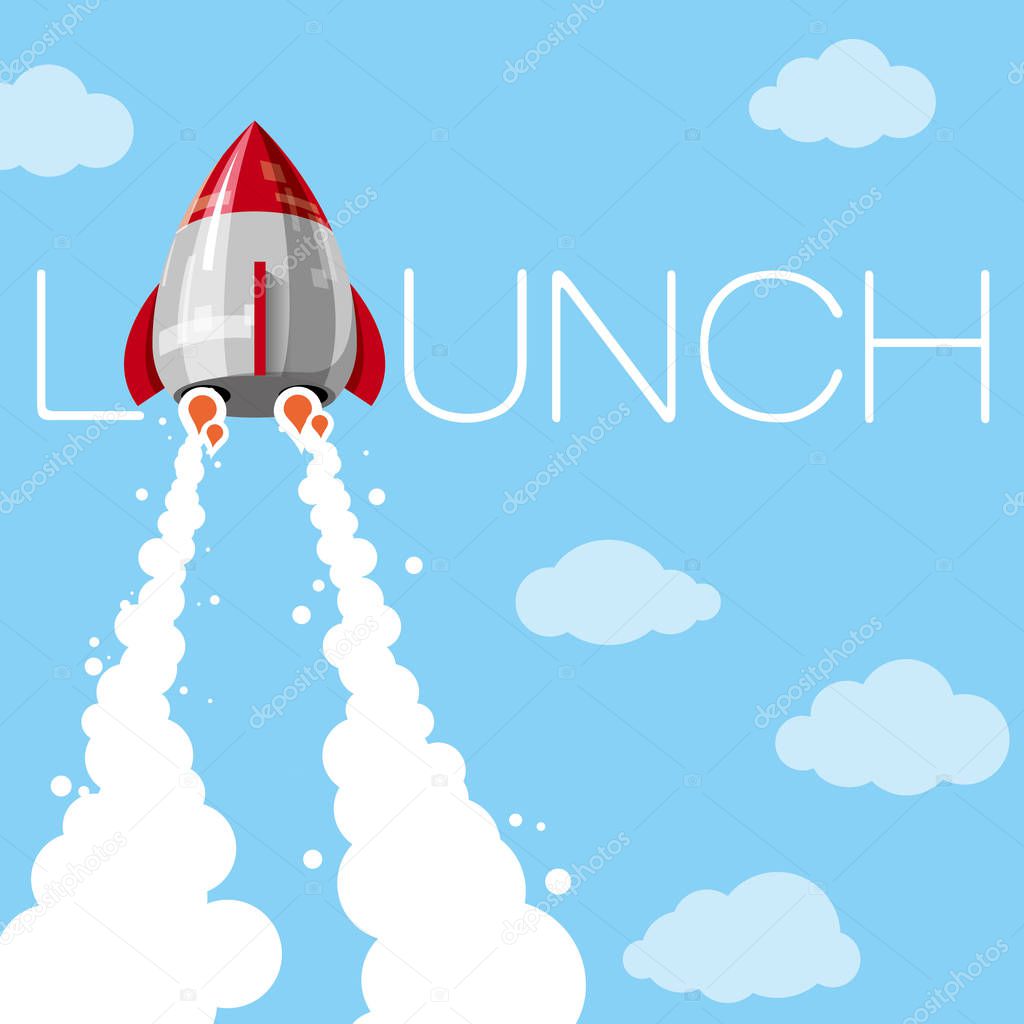 The letter design of the launch. Isolated on white background.