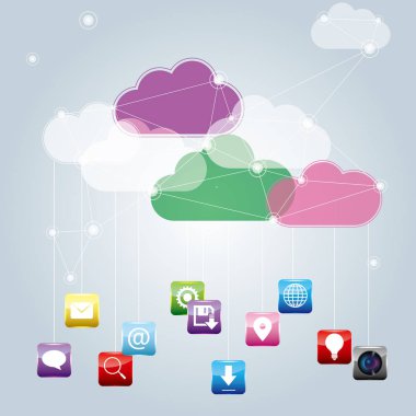 Konsept tasarımı bulut. Arka planın gray olduğu.