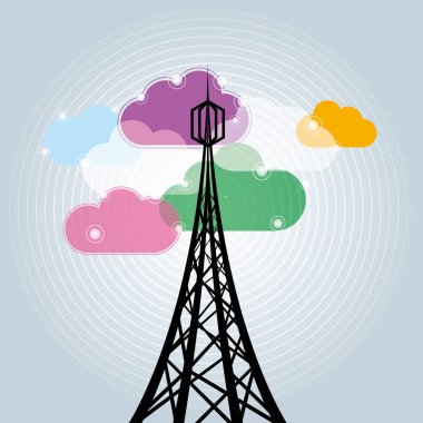 Cloud computing concept design. The background is gray. clipart