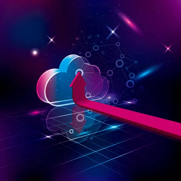 Technology Background Cloud Computing Concept Design Network Server — Stock Vector