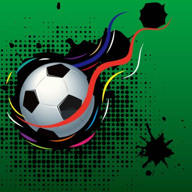 Çizilmiş futbol, arka plan tasarlamak vektör. Arka planı yeşildir.