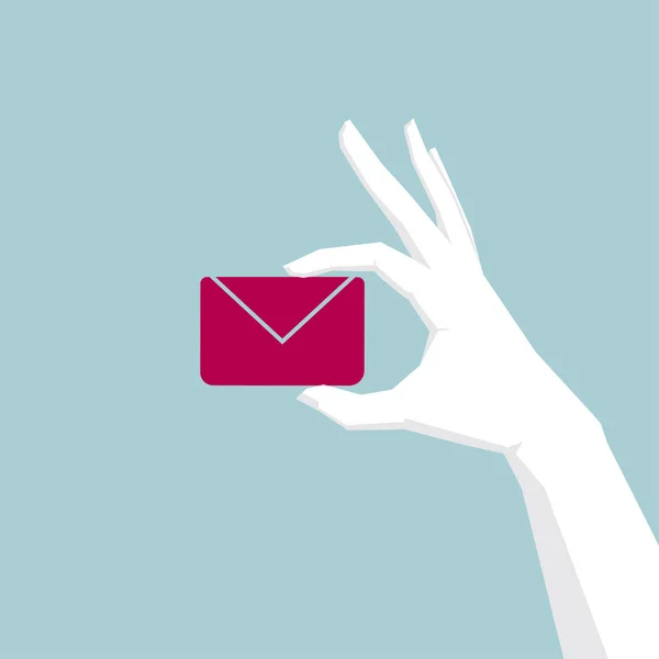 Una Mano Tenendo Icona Mail — Vettoriale Stock