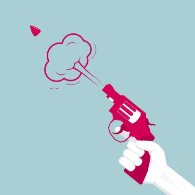 Vektör çizim tabanca, tabanca tasarım konsepti.