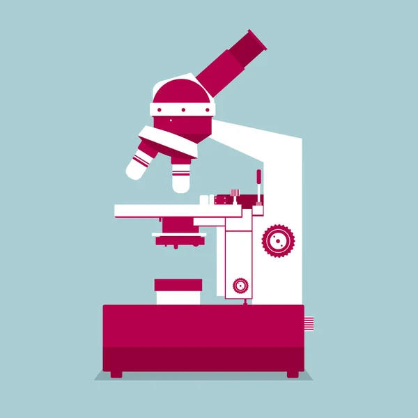 Ιατρικός Εξοπλισμός Σχεδιασμός Μικροσκόπιο Στο Μπλε Φόντο — Διανυσματικό Αρχείο