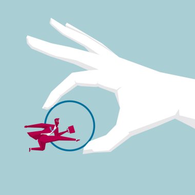 İş konsept tasarımı, daire elinde bir işadamı geçiyor.