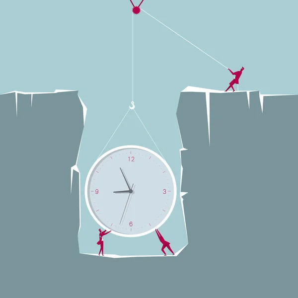 Soulevez Une Énorme Horloge Piège Fond Est Bleu — Image vectorielle