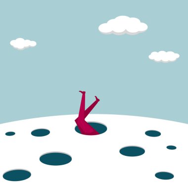 İşadamı tuzağına düştü. Sadece bacaklar maruz.