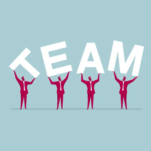 Teamwork Konzeption Isoliert Auf Blauem Hintergrund — Stockvektor