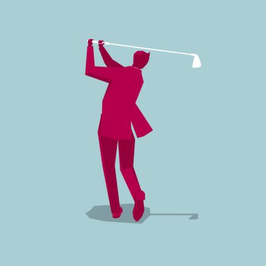 Eğlence sporu. Bir işadamı golf oynuyor..