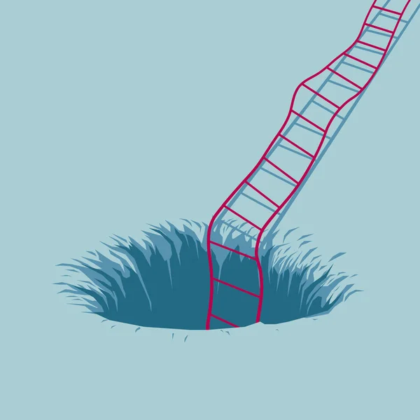 Escalera Está Trampa Aislado Sobre Fondo Azul — Vector de stock