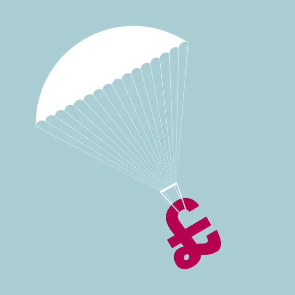 Los Lanzamientos Aéreos Usan Paracaídas Para Obtener Riqueza Aislado Sobre — Vector de stock