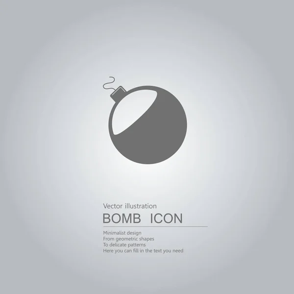 Vector Dibujado Icono Bomba Fondo Gradiente Gris — Vector de stock