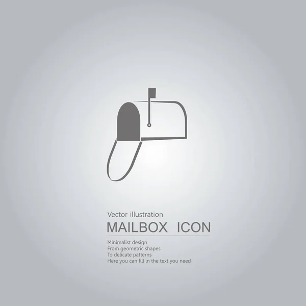 Vector Drawn Mailbox Icon Background Gray Gradient — Stock Vector