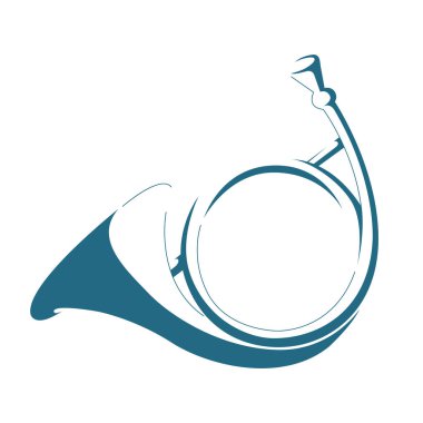 Vektör fransız boynuzu çizilmiş. Beyaz arka planda yalıtılmış.