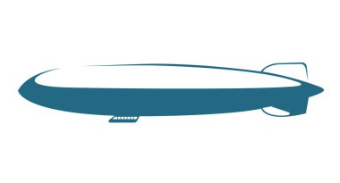 Vektör çizilmiş zeplin. Beyaz arka planda yalıtılmış.