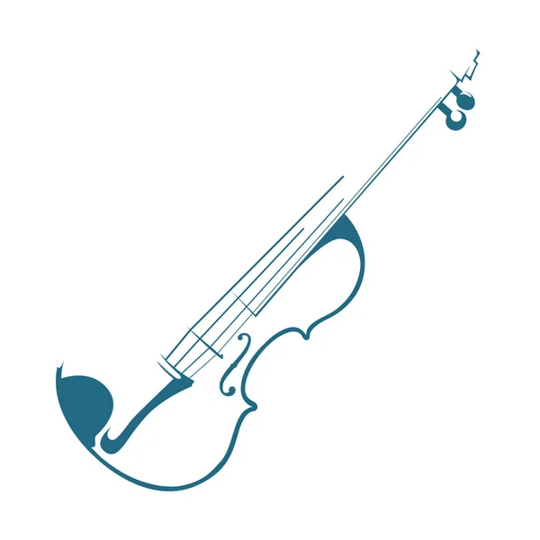 Vector Drawn Violin Isolated White Background — Stock Vector