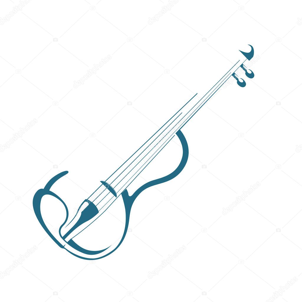 Vector drawn violin. Isolated on white background.