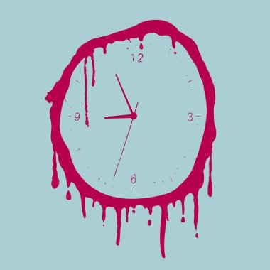 Zaman kavramı, değişen saat. Mavi arka planda yalıtılmış.