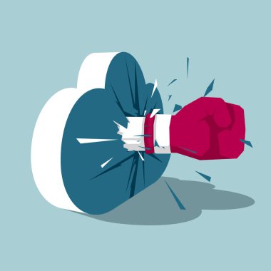 Bulut bilgi işlem simgesi tasarımı. Mavi arka planda yalıtılmış.