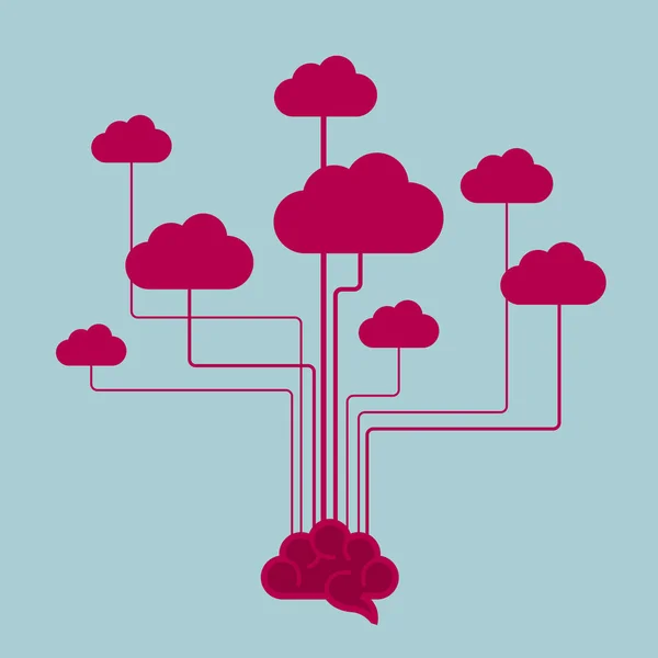 Conception Icône Cloud Computing Isolé Sur Fond Bleu — Image vectorielle