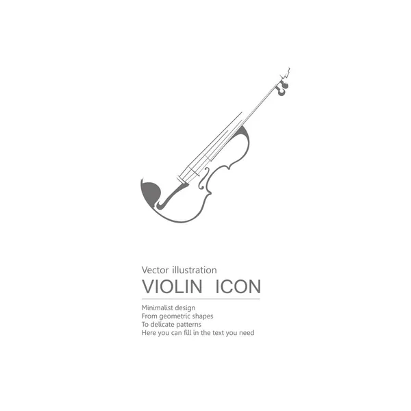 Violino Desenhado Por Vetor Isolado Sobre Fundo Branco — Vetor de Stock